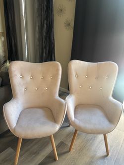 Accent chairs set of 2 light pink