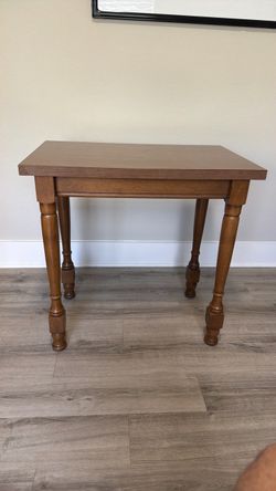 Small Wooden Side Table with Turned Legs