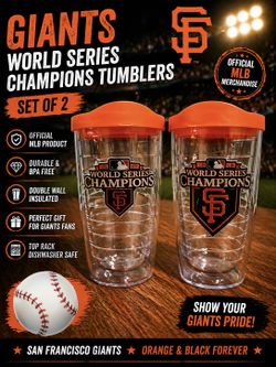 Brand New San Francisco Giants World Series Champions Tumblers Set of 2 – MLB Licensed