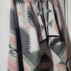Wool-blend Poncho