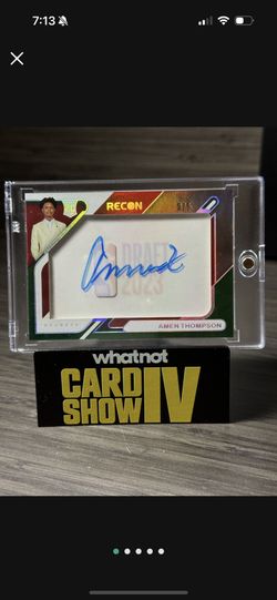 23-24  AMEN THOMPSON Recon Draft Night Acetate Signatures Green /5 RC Auto 