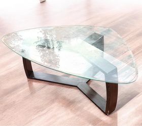Mid Century Atomic Style Glass Top Coffee Table