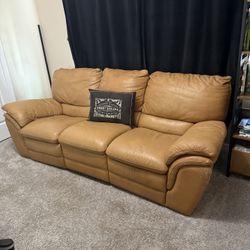 Brown Leather Couch 