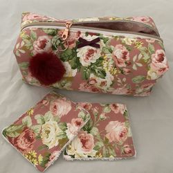 Cosmetic Pouch With Matching Facial Pads