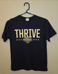 Port & Company - Frisco Rough Riders - "Thrive Baseball Academy" - Boys - Medium - Tech Performance Shirt - Short Sleeve - Polyester - Navy
