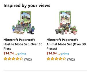  Minecraft Papercraft Hostile Mobs Set, Over 30 Piece : Toys &  Games