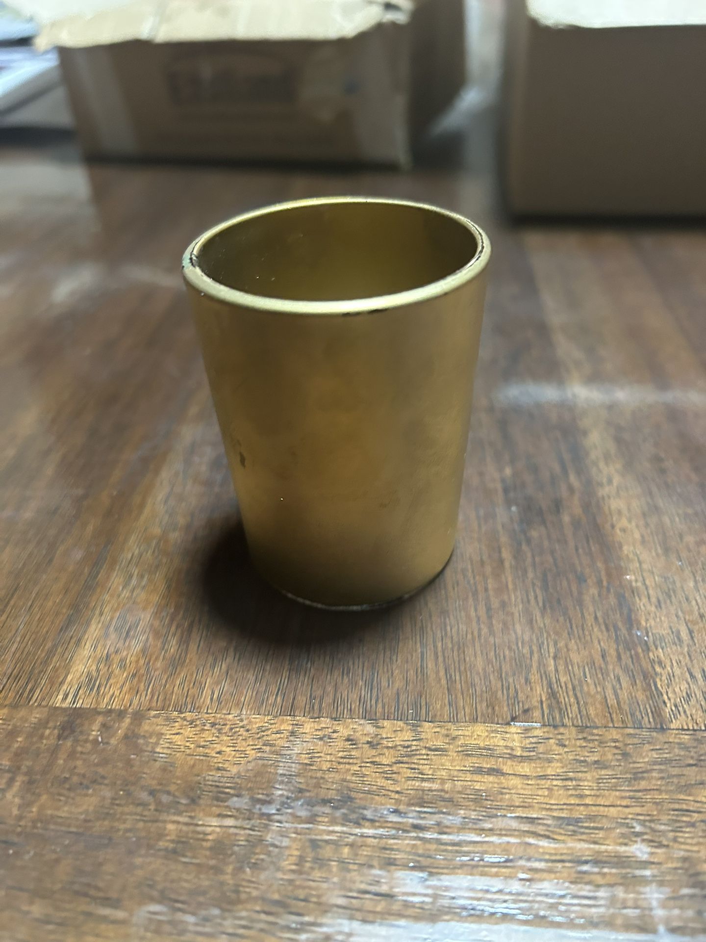 31 Hand painted gold votive candle holder