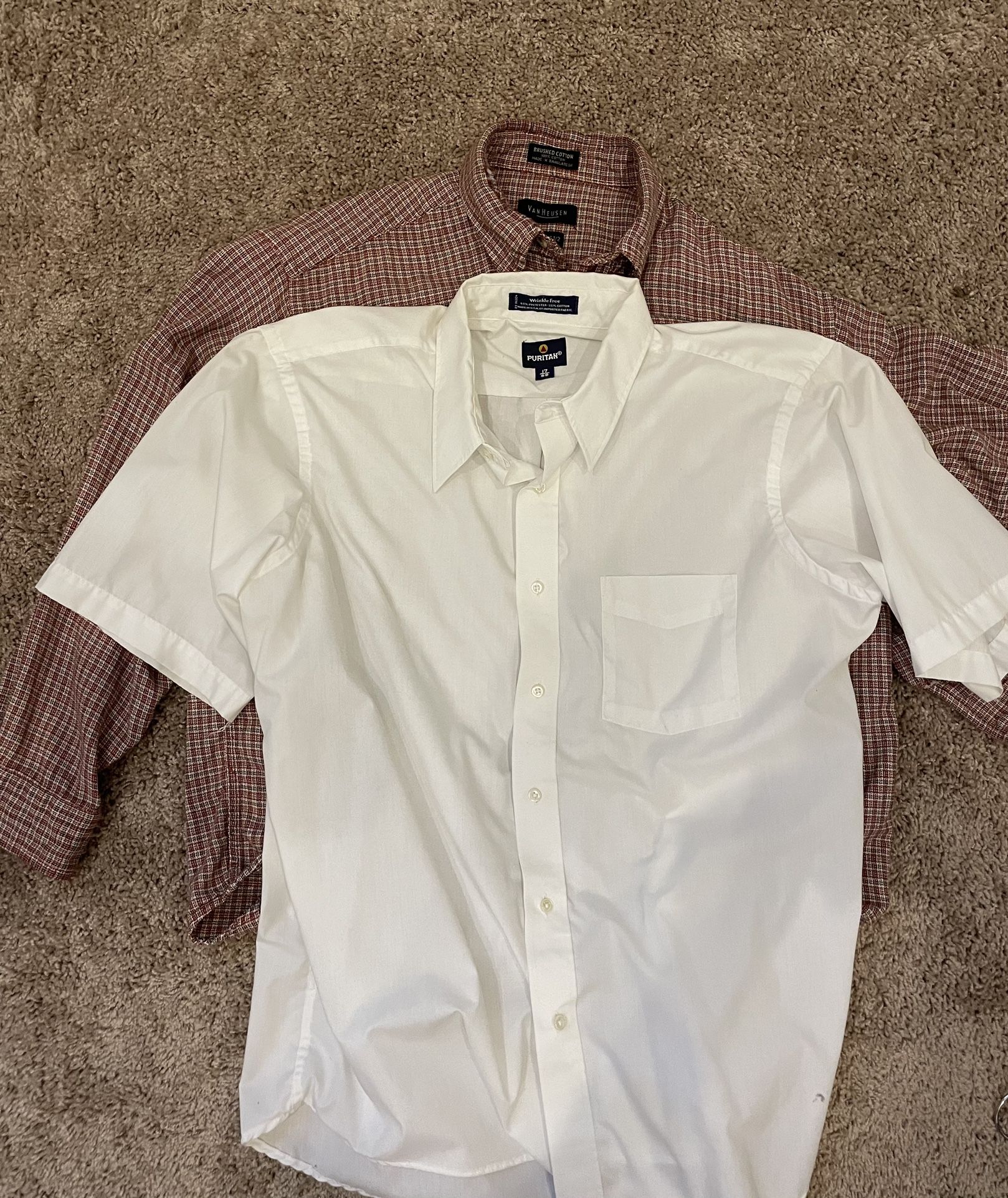Two button down shirts mens size 16 and 17