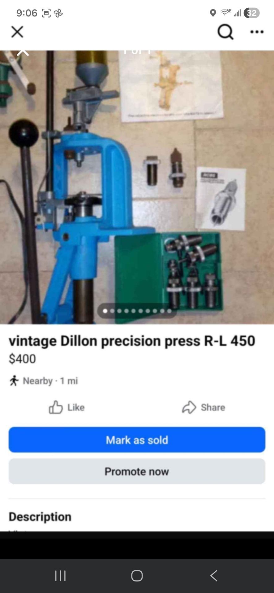 Vintage Dillon precision press R-L 450