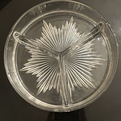VINTAGE Divided Glass Dish