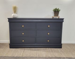 Modern 6-Drawer Dresser (Charcoal)