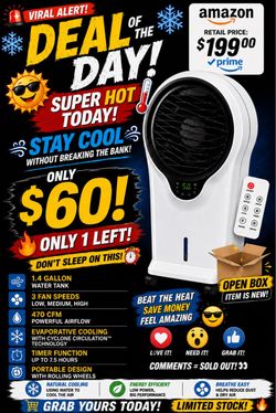Portable Evaporative Air Cooler with Remote