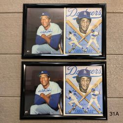Los Angeles Dodgers player Willie Davis Signed Prints Framed