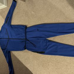 blue nike tech fleece set