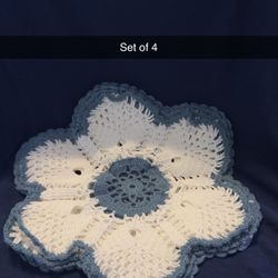 Crochet Doily/ Mantelito Set Of 4