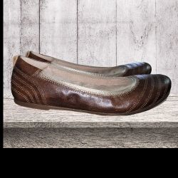 Women's TIMBERLAND EARTHKEEPERS ELLSWORTH brown leather ballet flats SHOES