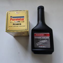 Honda Power Steering Fluid, And Oil Filter