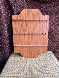 Vintage wooden wall mounted spoon rack