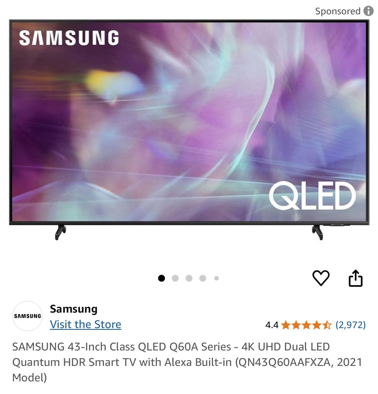 Samsung Q60A 43” QLED 4K Smart TV – Great Condition!