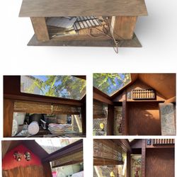 Vintage Wooden Cabin House W Lights