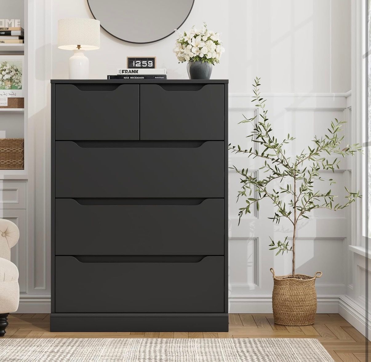5 Drawer Dresser, Black - PB95VN