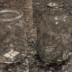 New GLASS JARS VASES