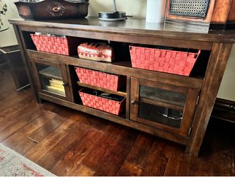 Tv entertainment center console table sideboard wood