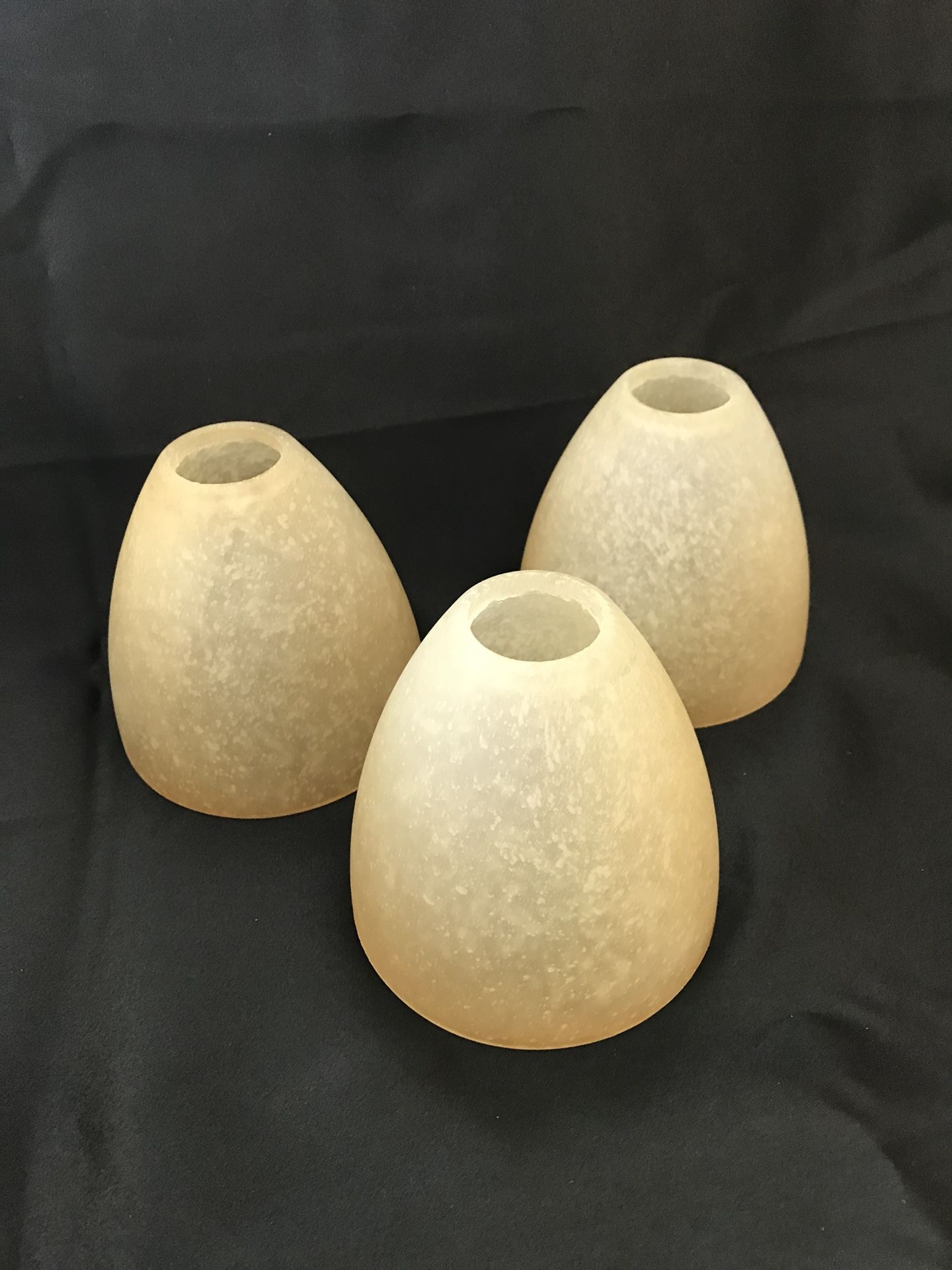 3 Frosted Light Globes Shades, Amber/ Brown Tinged