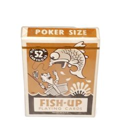 Vintage Fish-Up Cartoon Poker Size Playing Cards - Tan Cover