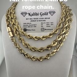 Please Read! 96818 It’s A Zip Code. 14K GOLD 10.6mm 24in DC Rope Chain. New In Stock.