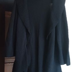 Women's Black Ruffled Sweater