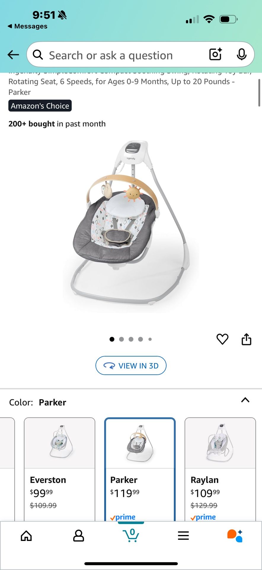 Ingenuity New Baby Swing