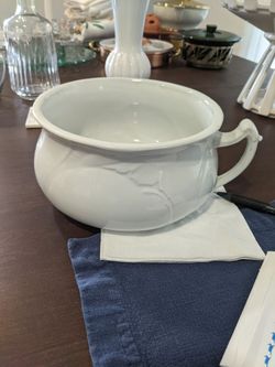Antique white ironstone chamber pot