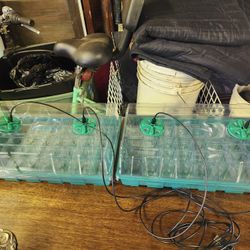 New Pack Seed Starter Trays, two 12-Cell Seed Starter Kit with Set of 4 LED Lights on one cord. 
Food grade greenhouse Seed Starter 
New,  never used