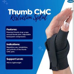 Comfort Cool Thumb CMC Restriction Splint, Right Large