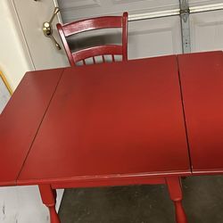 Red Table With Chair