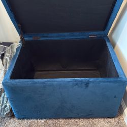 Blue Storage Ottoman 