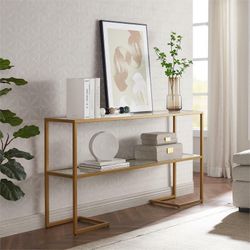*BRAND NEW*Modern Glass Gold Console Table ( 38 Inches By 29 Inches , Deep 12 Inches) 
