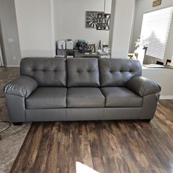 Brand New Gray Leather Couch