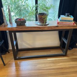 Wood And Metal Console Table 