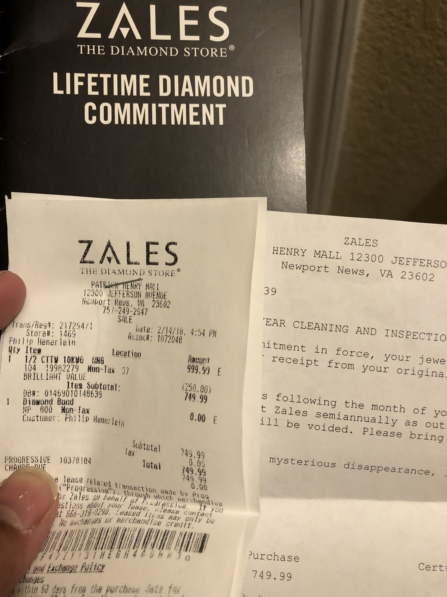 Zales 1/2 carrot white gold ring