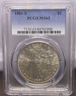 1881-S Morgan Silver Dollar PCGS MS63