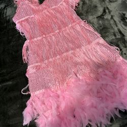 Women Tassel Dress / Vestido de Mujer Con Plumas