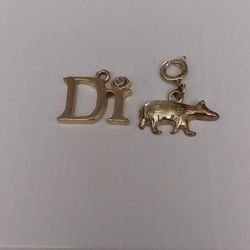 2 Gold Antique Charms