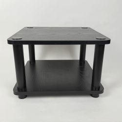 Speaker Media Stand End Table Square Black 2-Level
