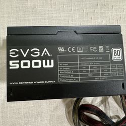 EVGA 500 W1, 80+ WHITE 500W Power Supply( 100-W1-0500-KR)