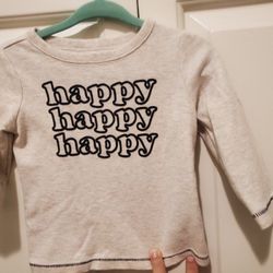 Gymboree baby 6-12 months Happy long sleeve tan shirt