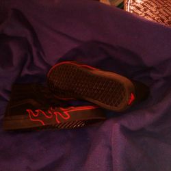 Black With Red Flame Out Line Van