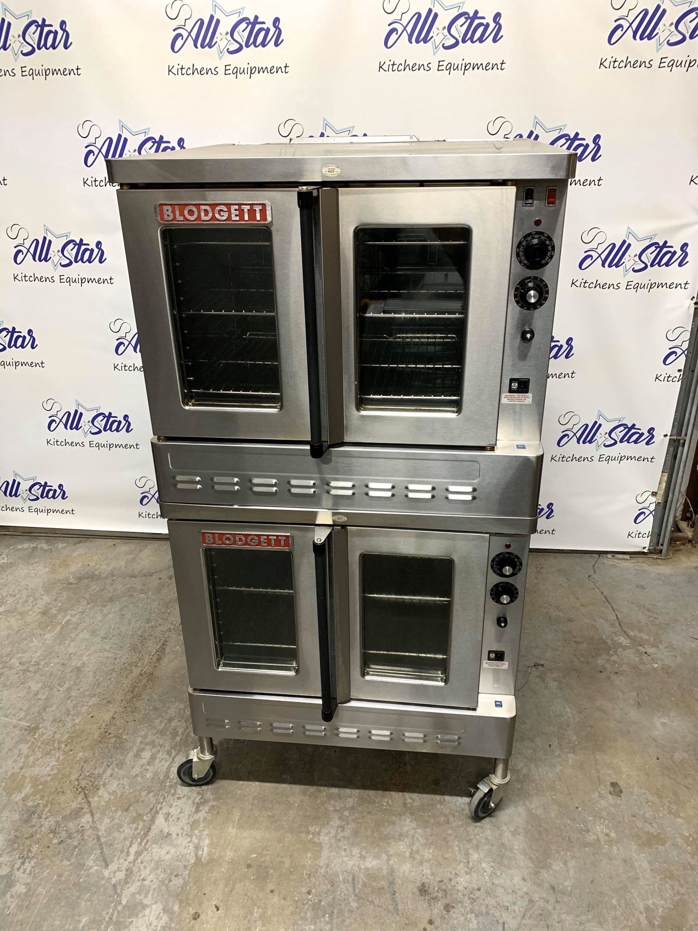 Beautiful ❗️ Used Blodgett SHO-100-G Gas Double Deck Full Size Convection Oven - 100,000 BTU