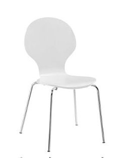 Two White Novogratz Shell Bentwood Chairs. Excellent condition. Rarely used. Curved single-piece seat/backrest. $75 OBO